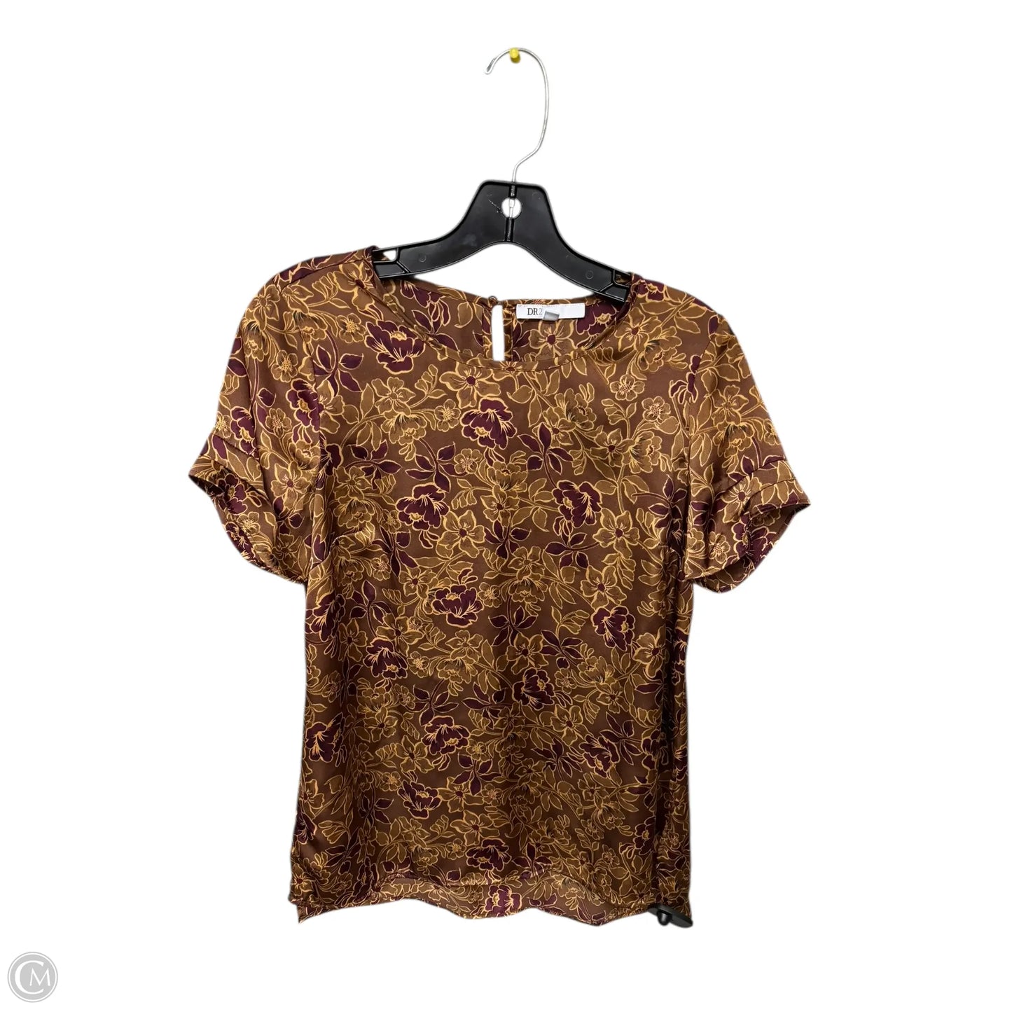 Top Short Sleeve By Dr2 In Brown & Purple, Size: Xs