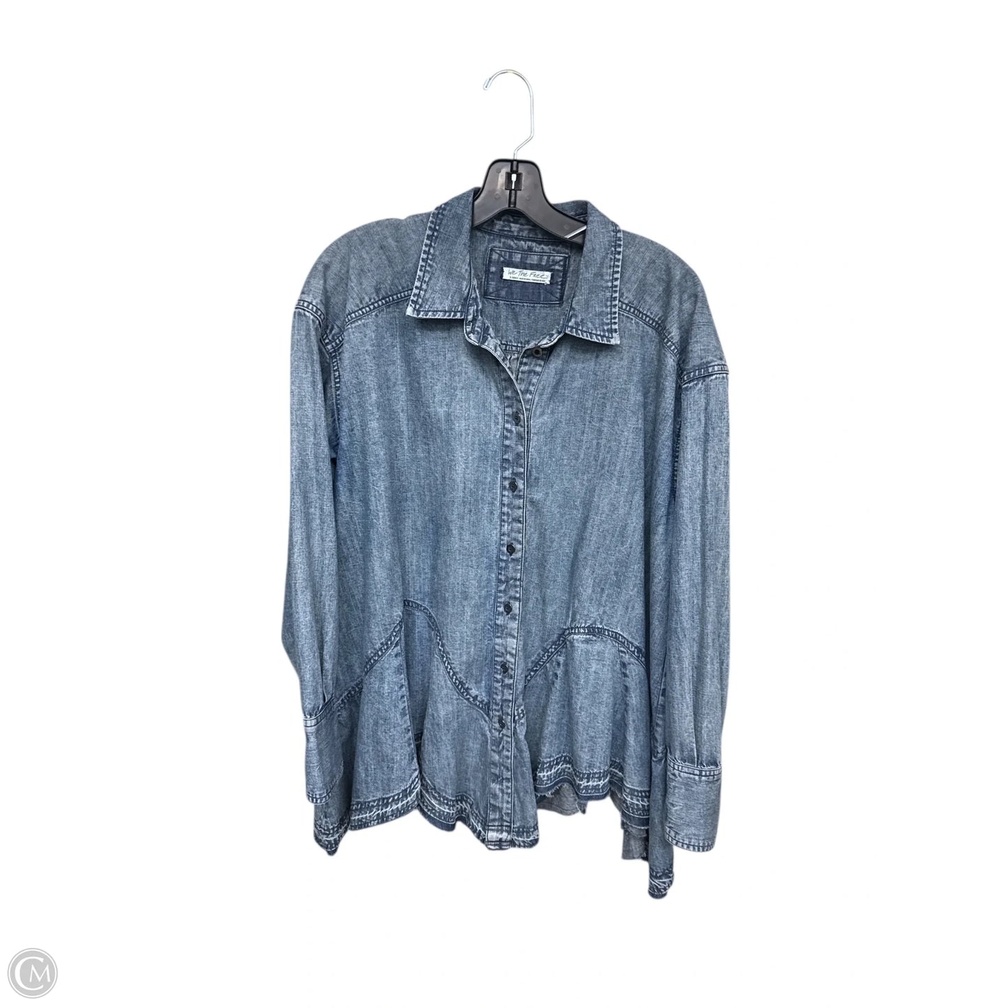 Top Long Sleeve By Free People In Blue Denim, Size: Xs
