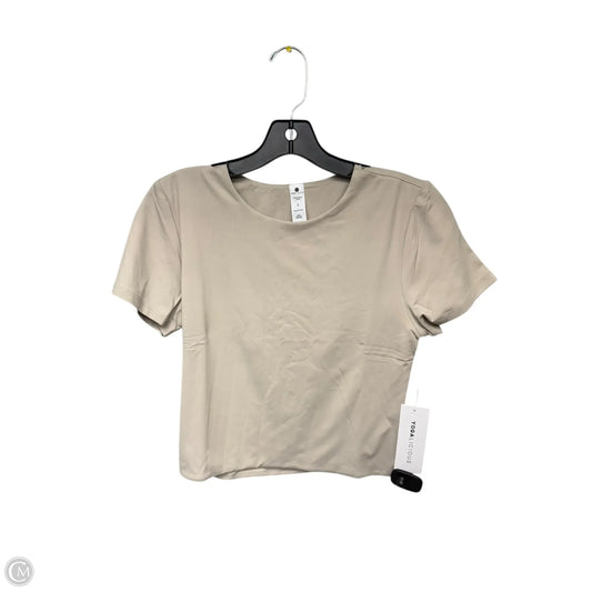 Athletic Top Short Sleeve By Yogalicious In Cream, Size: L