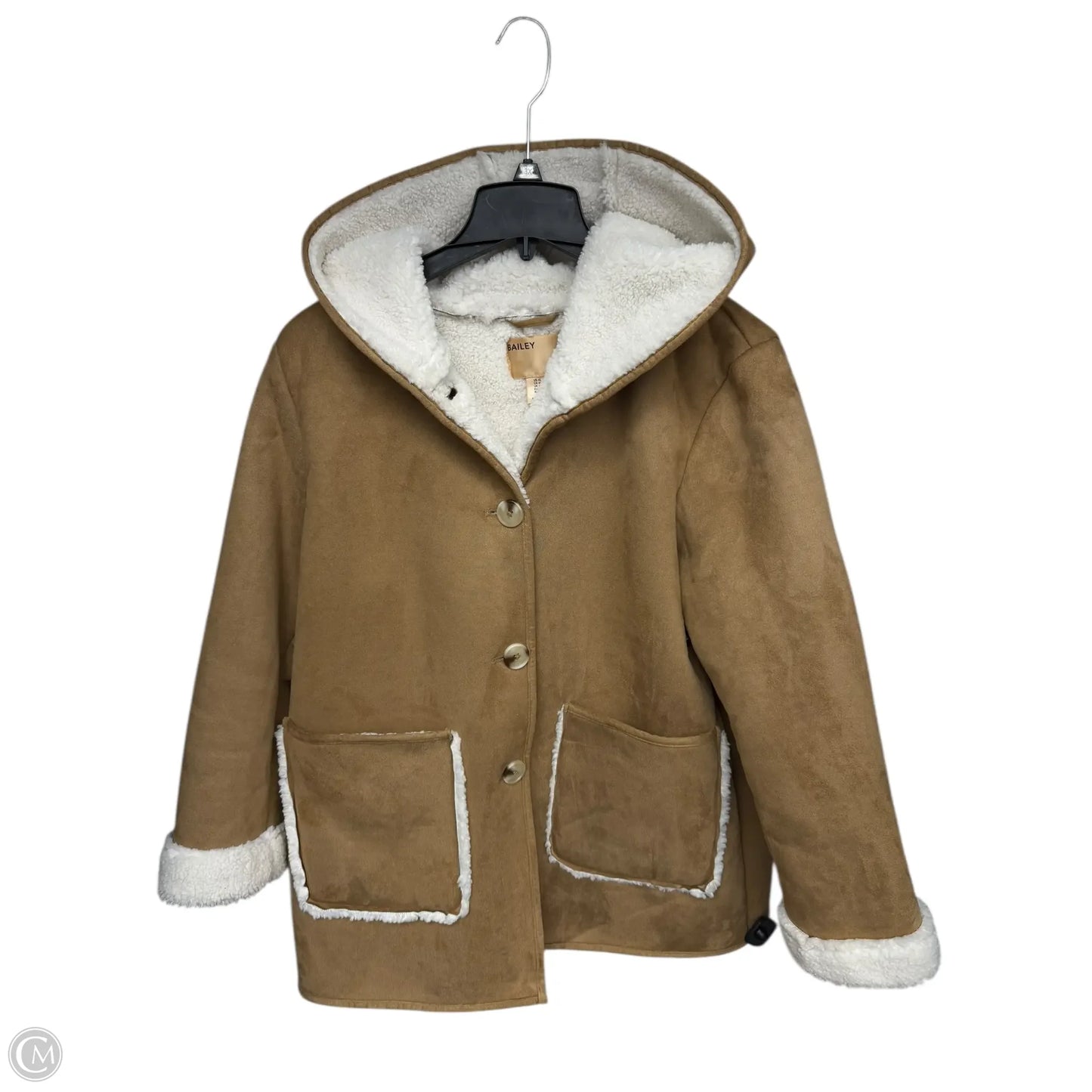 Coat Faux Fur & Sherpa By Bailey 44 In Tan & White, Size: Xl