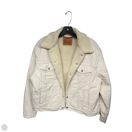 Coat Faux Fur & Sherpa By Levis In Cream, Size: Xl