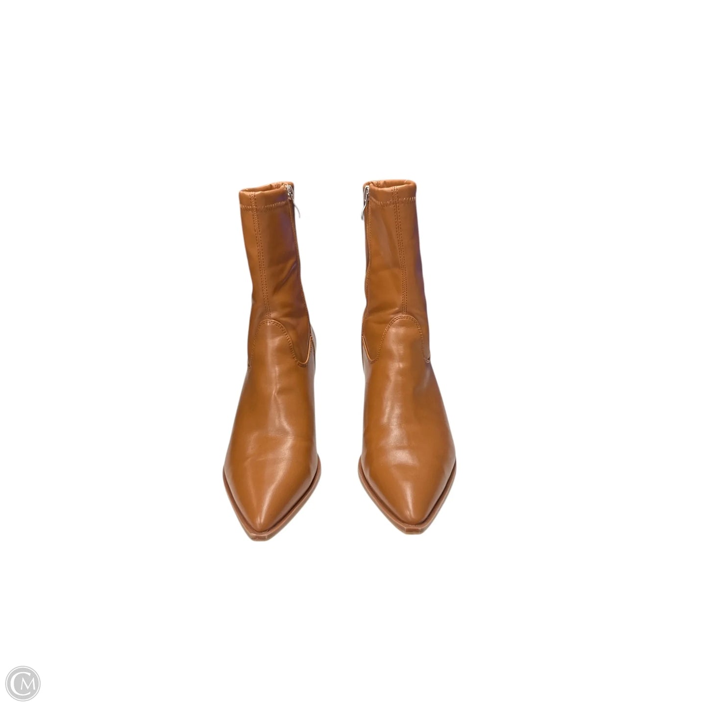 Boots Ankle Heels By Clothes Mentor In Brown, Size: 9.5