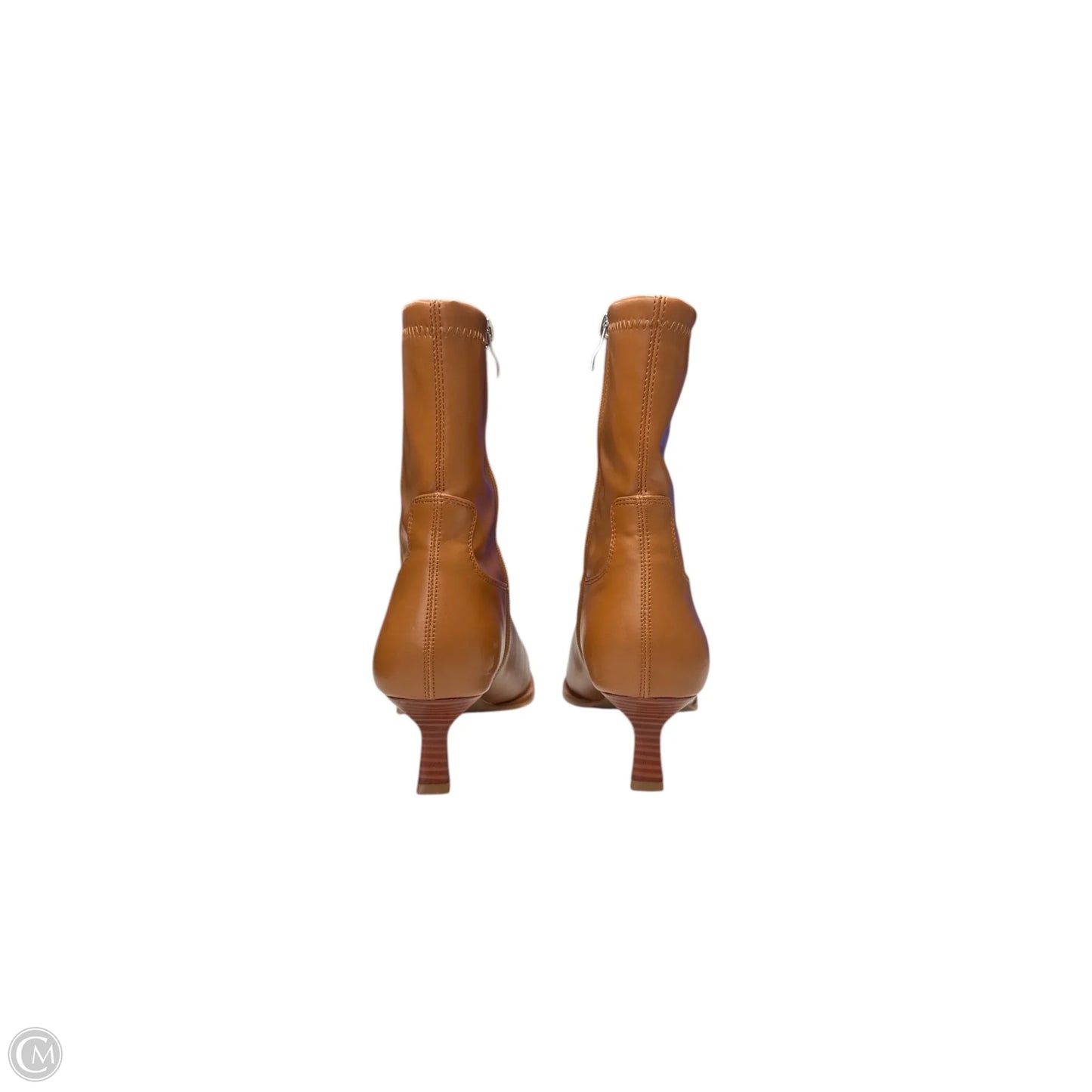 Boots Ankle Heels By Clothes Mentor In Brown, Size: 9.5