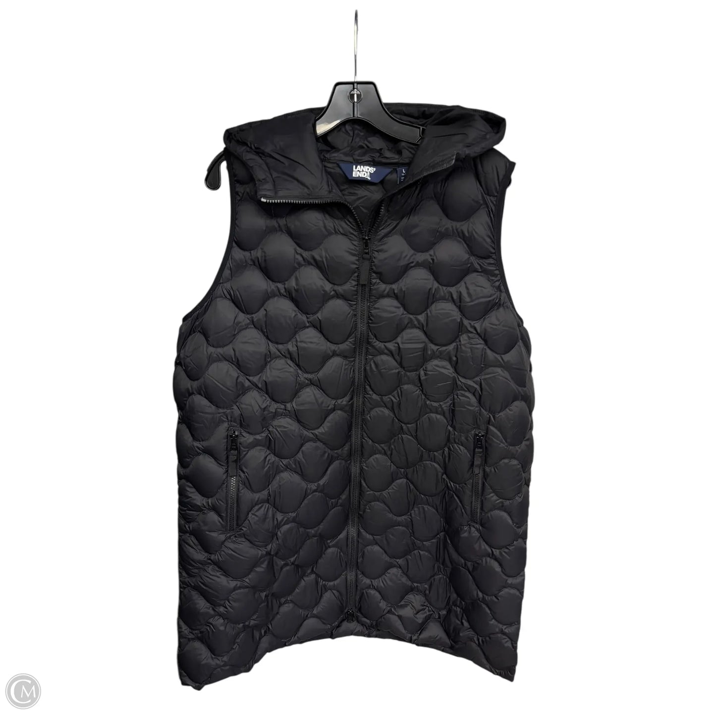 Vest Puffer & Quilted By Lands End In Black, Size: L