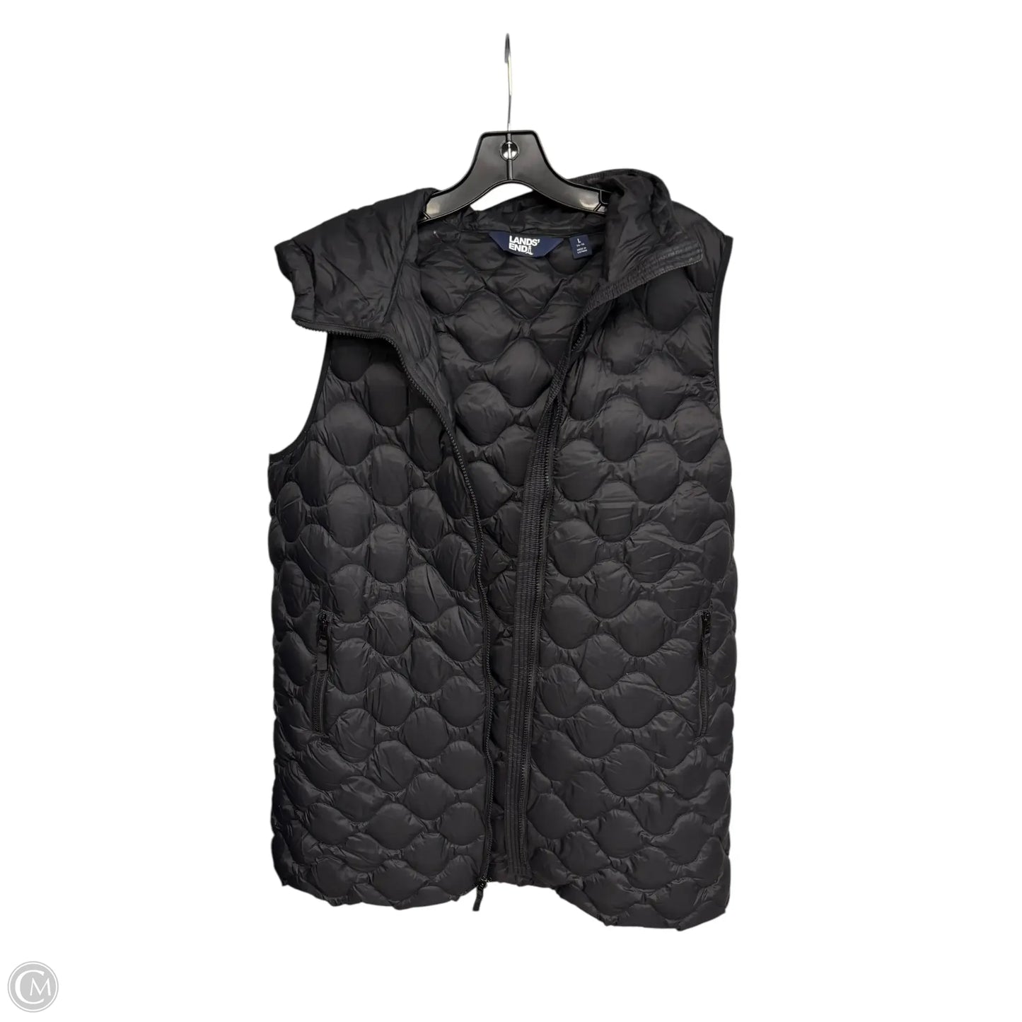 Vest Puffer & Quilted By Lands End In Black, Size: L