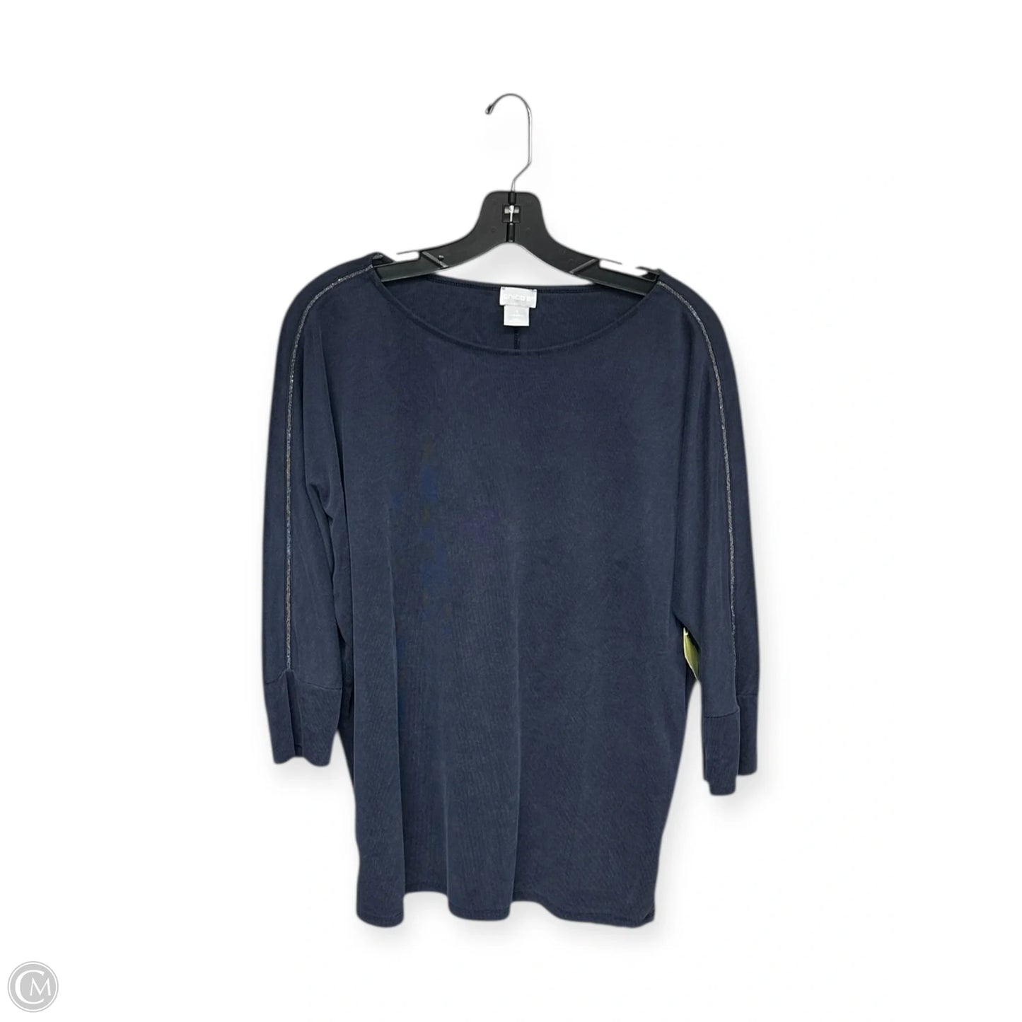 Top 3/4 Sleeve By Chicos In Blue, Size: M