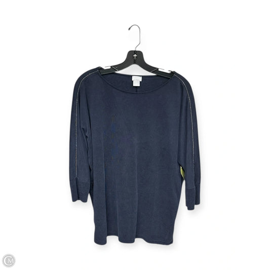 Top 3/4 Sleeve By Chicos In Blue, Size: M