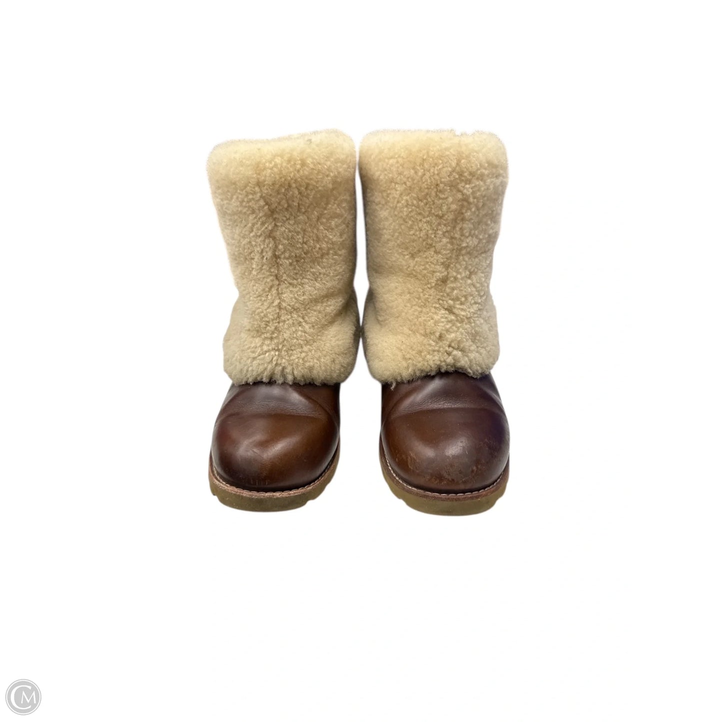 Boots Designer By Ugg In Brown, Size: 7