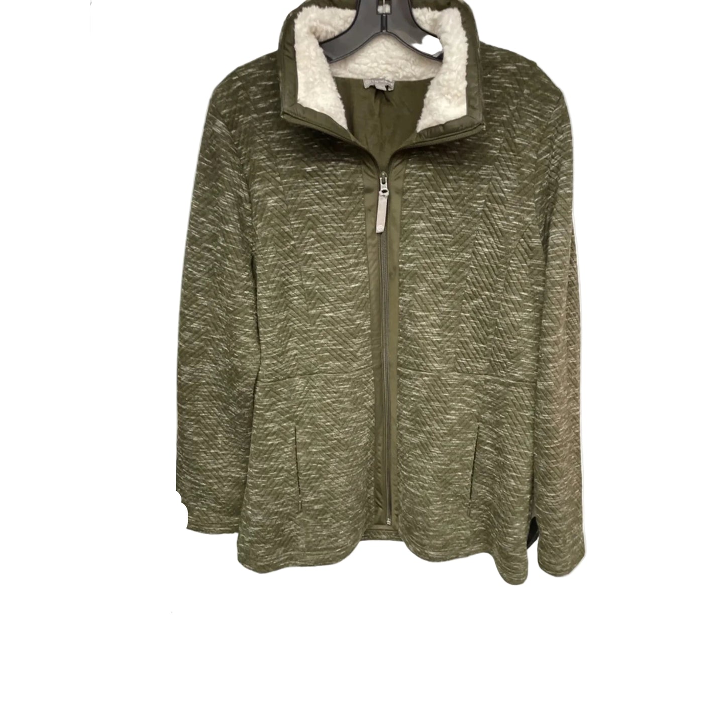 Sweatshirt Hoodie By Talbots In Green, Size: L