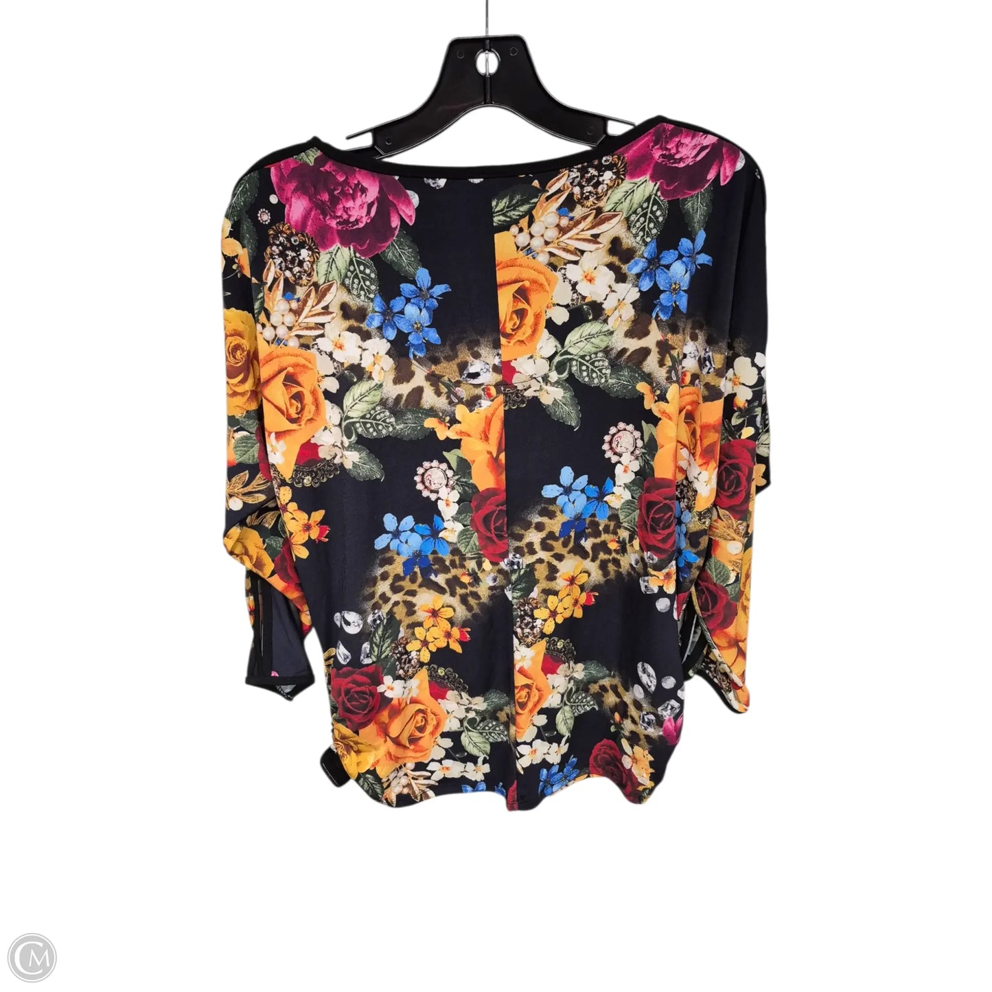 Top Long Sleeve By Jm Collections In Purple & Yellow, Size: S