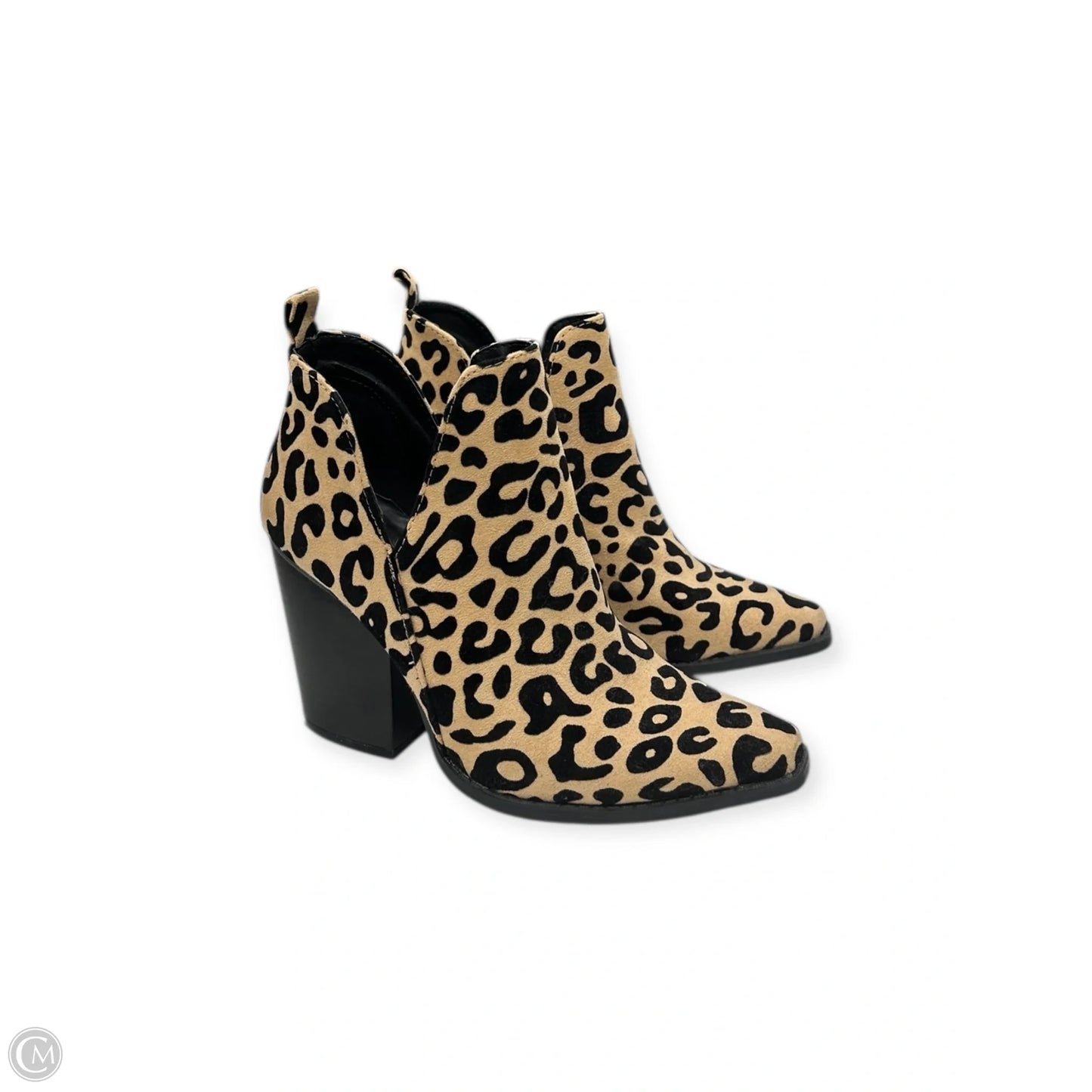 Boots Ankle Heels By Qupid In Animal Print, Size: 6