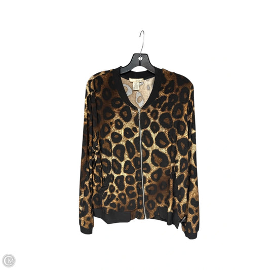 Jacket Moto By Atelier In Animal Print, Size: Xl