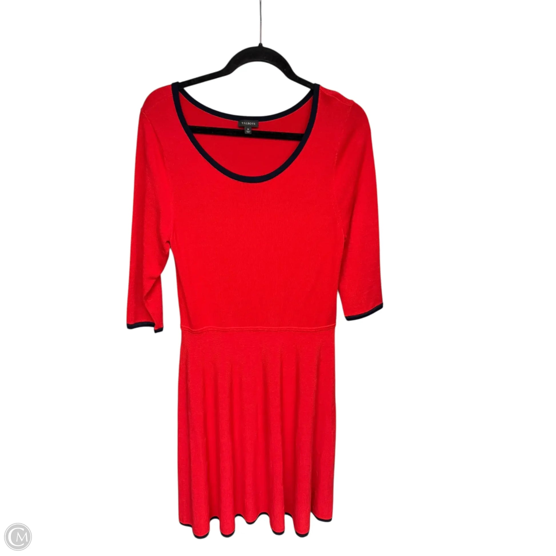 talbots red dress Bow Detail Ponte Knit A-Line Dress