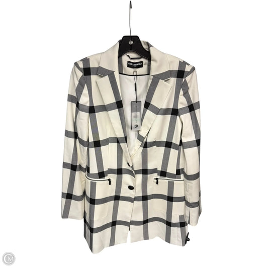 Blazer Designer By Karl Lagerfeld In Black & White, Size: 8