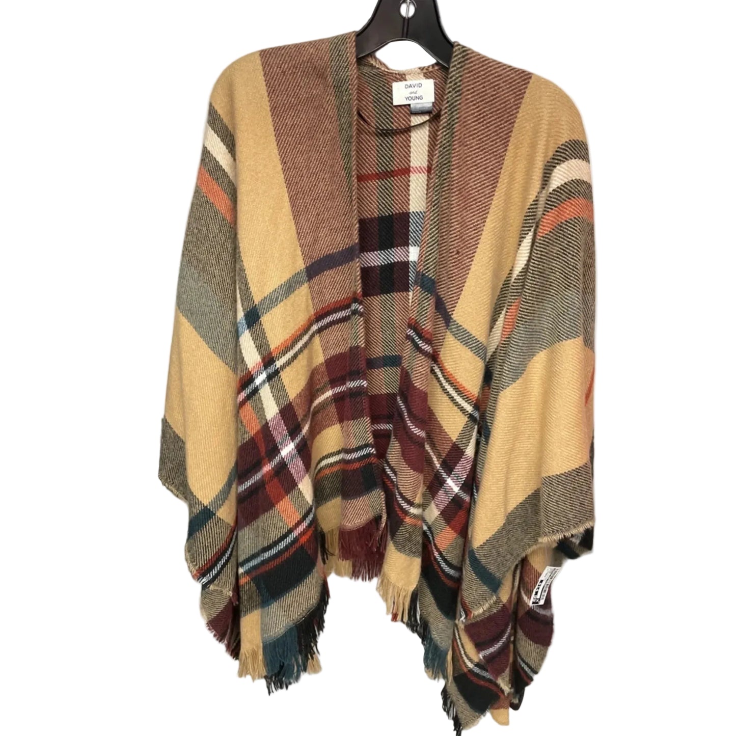 Shawl By David And Young In Plaid Pattern, Size: Osfm