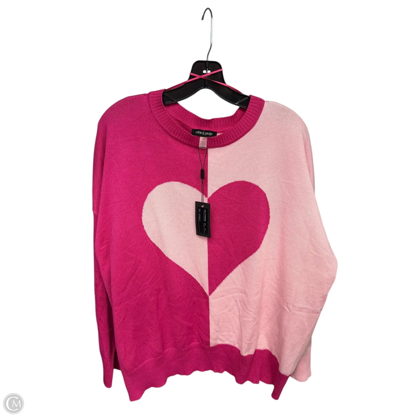 Sweater By Cable And Gauge In Pink, Size: 3x