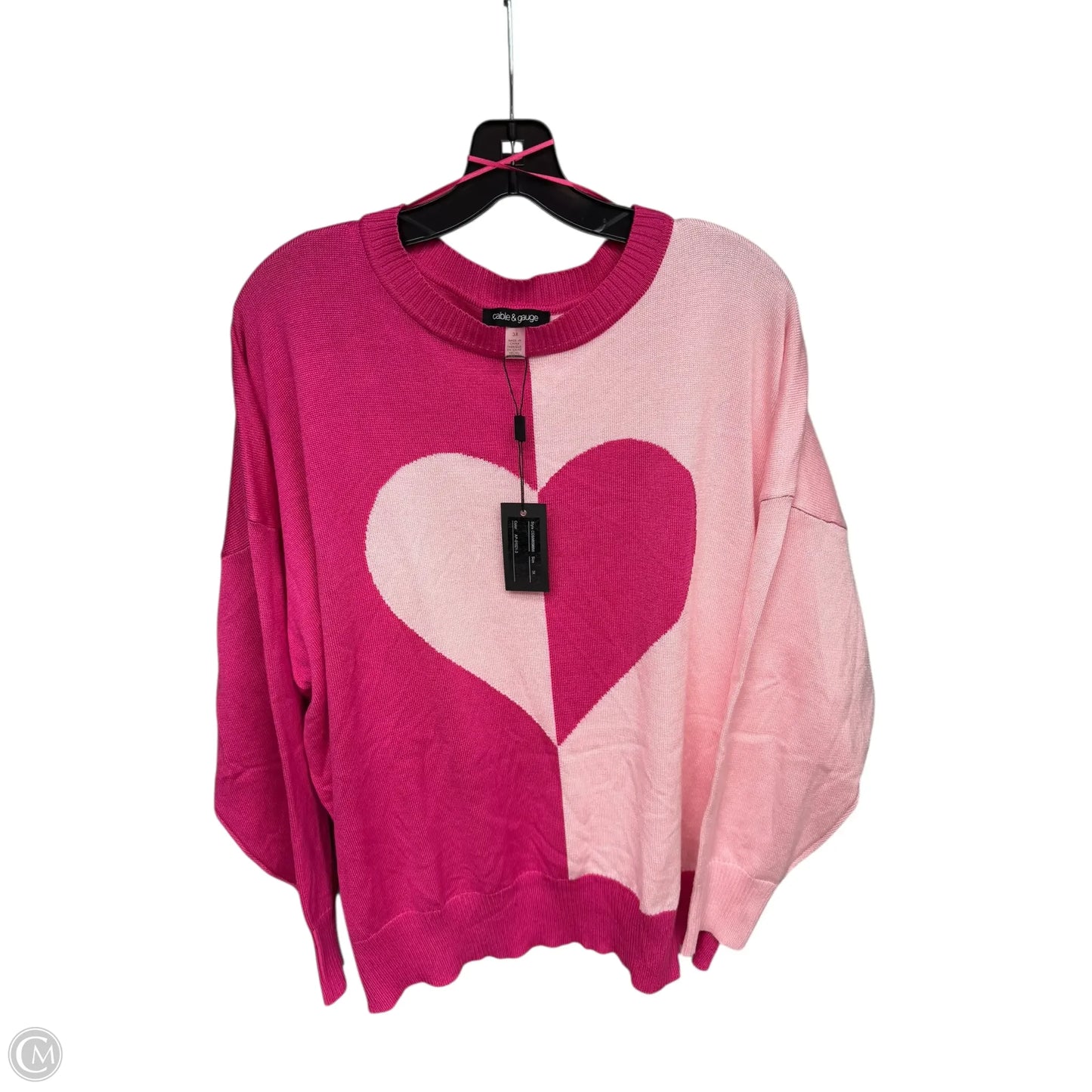 Sweater By Cable And Gauge In Pink, Size: 3x