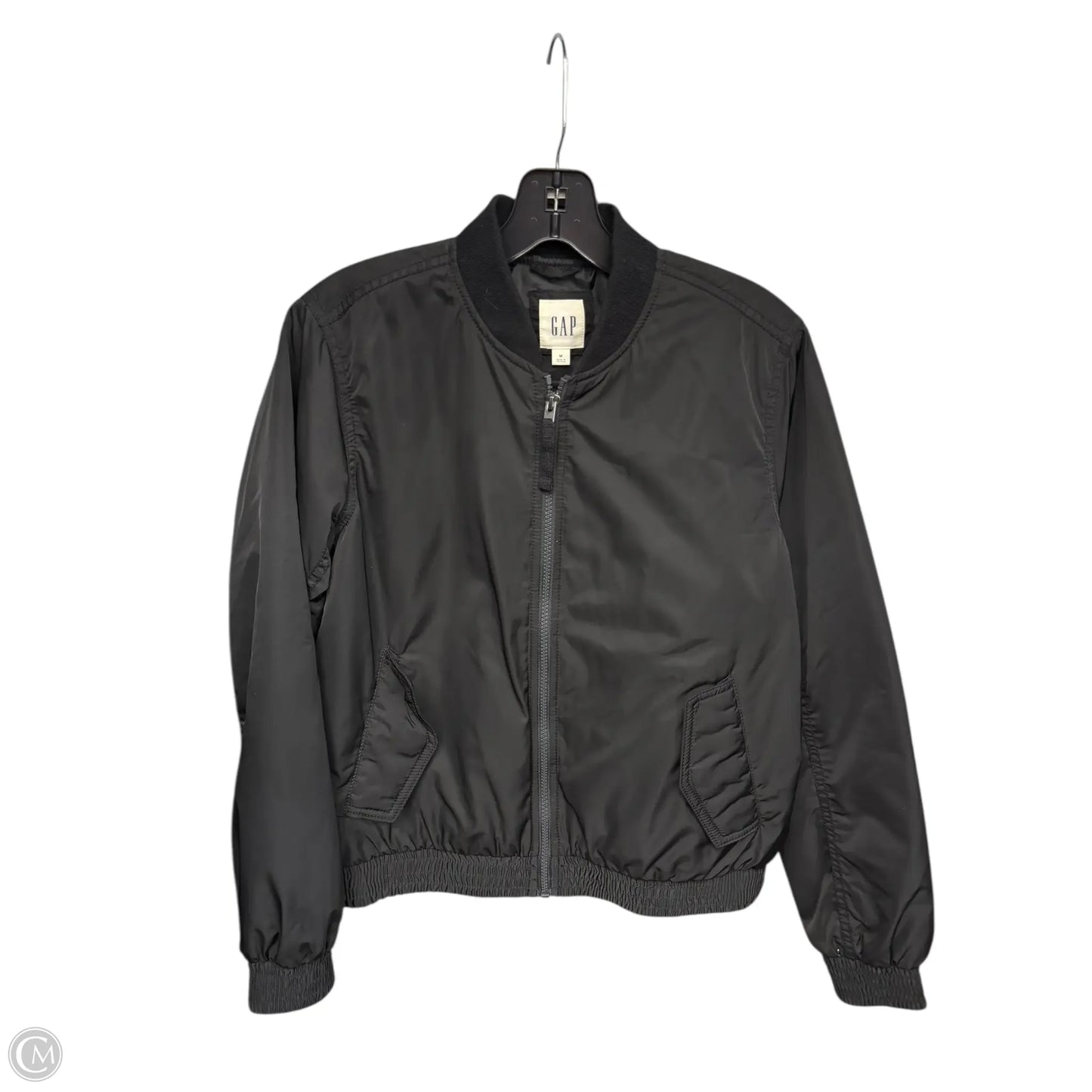 Jacket Moto By Gap In Grey, Size: M