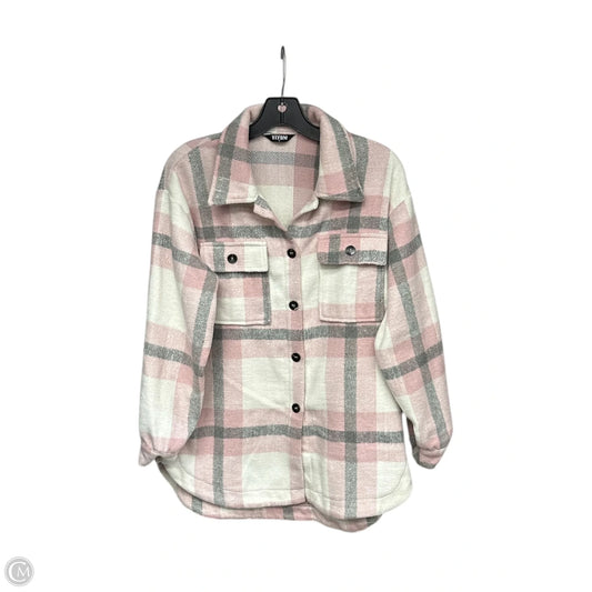 Jacket Shirt By Btfbm In Pink & White, Size: S