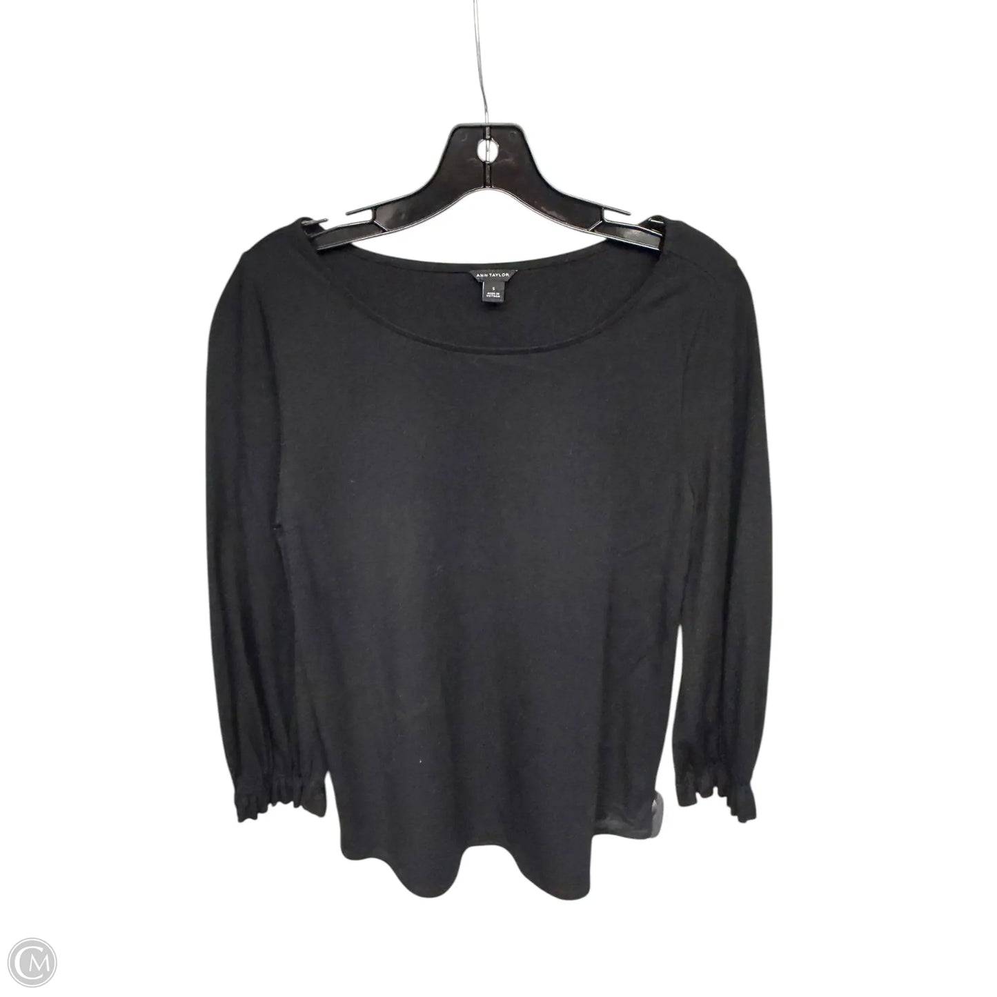 Top Long Sleeve By Ann Taylor In Black, Size: S
