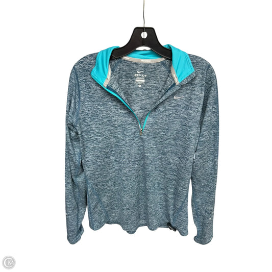 Athletic Top Long Sleeve Collar By Nike Apparel In Blue, Size: M