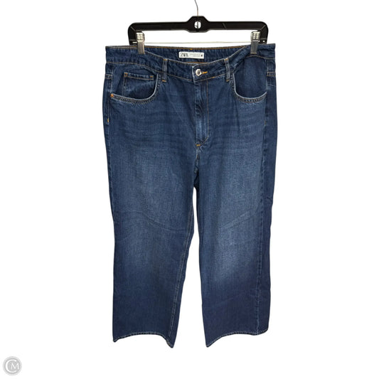 Jeans Wide Leg By Zara In Blue Denim, Size: 10