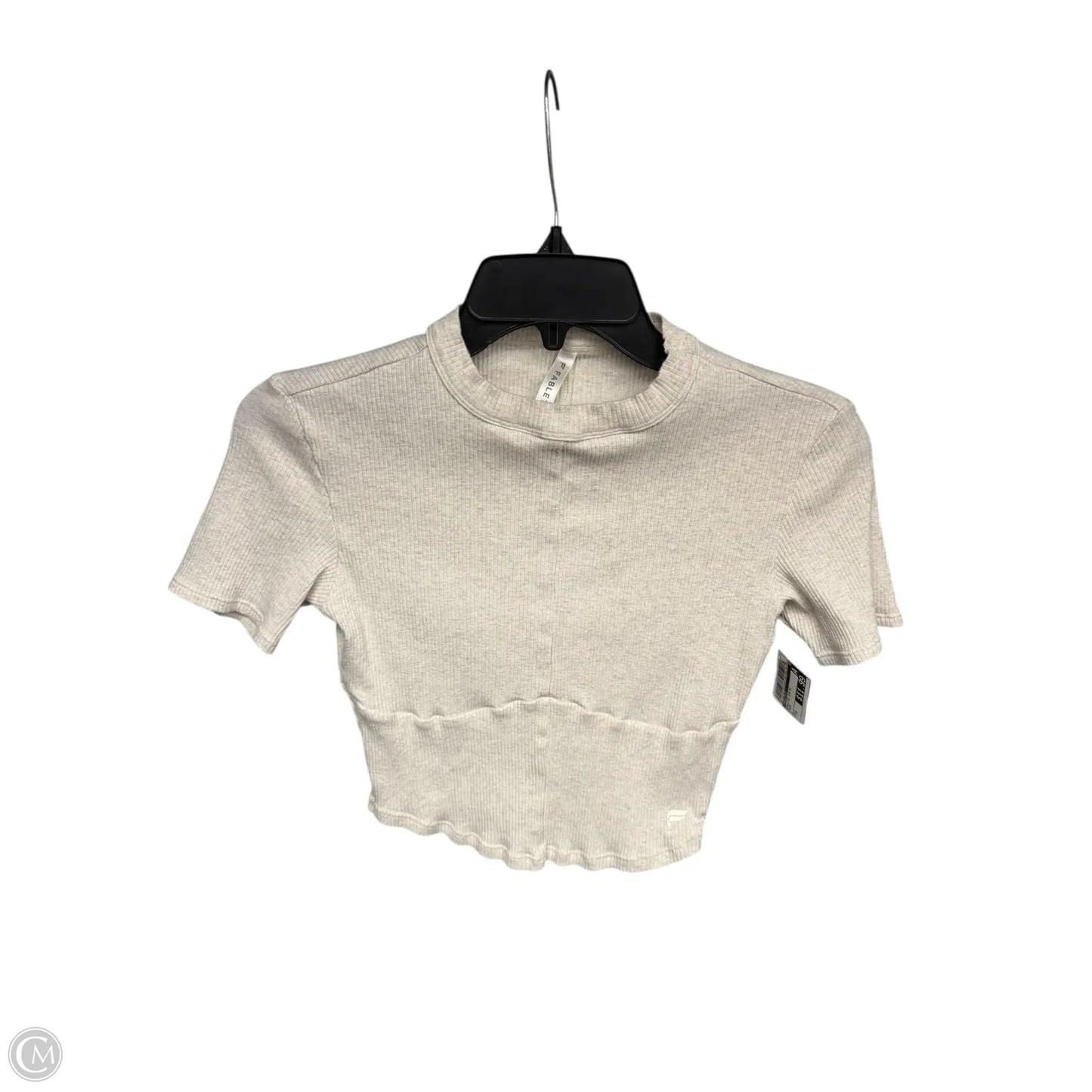 Athletic Top Short Sleeve By Fabletics In Cream, Size: S