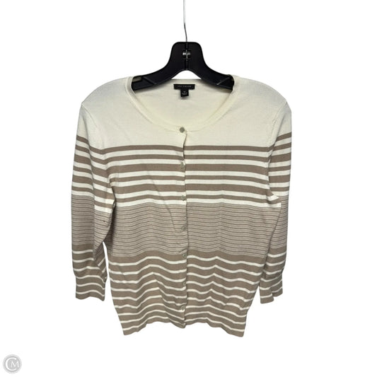 Cardigan By Ann Taylor In Tan & White, Size: M