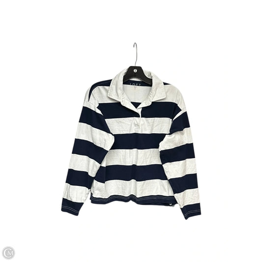 Top Long Sleeve By Loft In Blue & White, Size: S