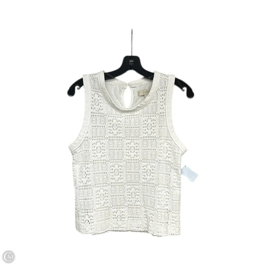 Top Sleeveless By Loft In White, Size: M