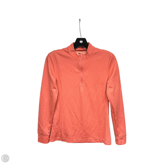 Athletic Top Long Sleeve Collar By Nike Apparel In Coral, Size: Xs