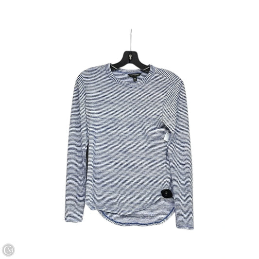 Top Long Sleeve By Banana Republic In Blue & White, Size: Xs