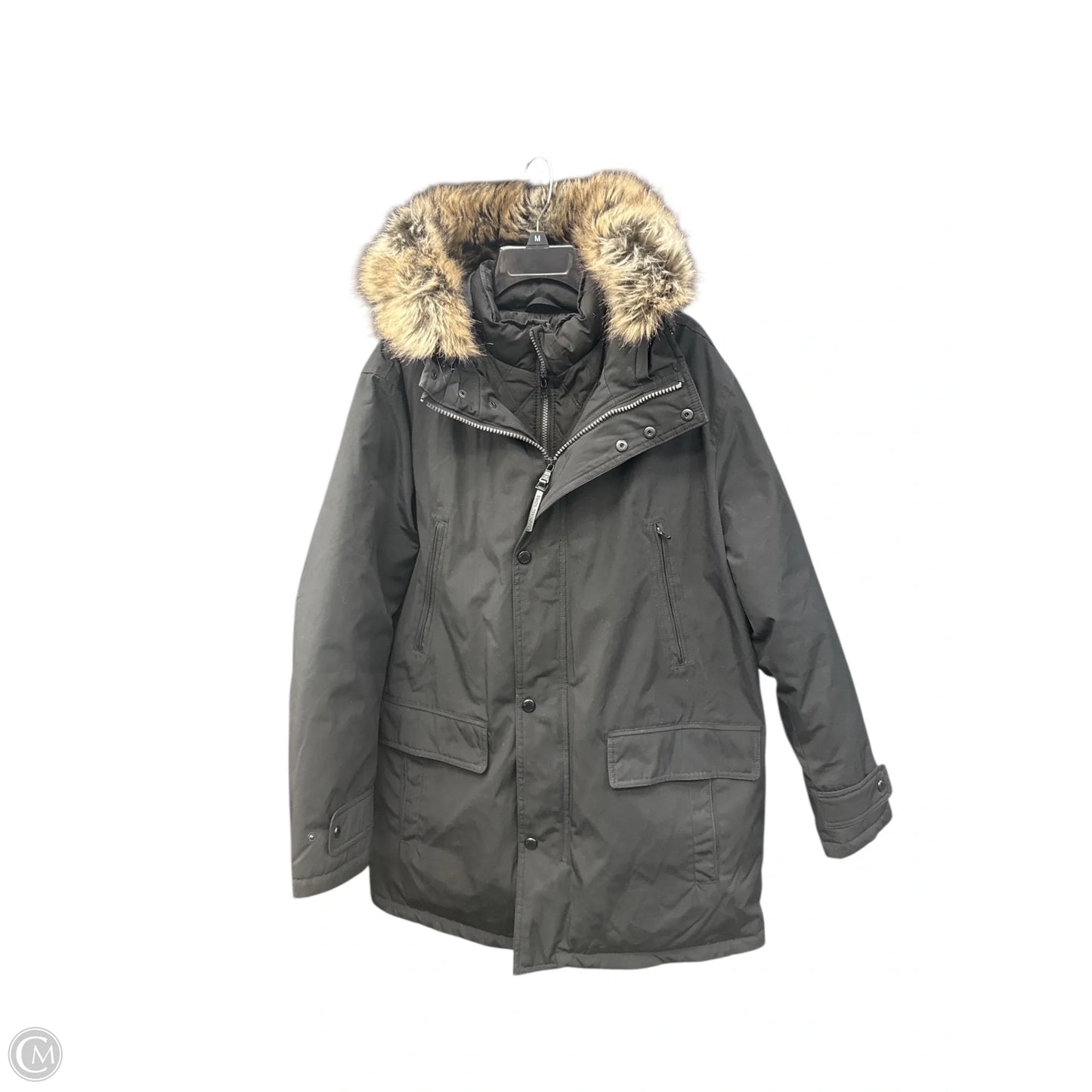 Coat Designer By Michael Kors In Black, Size: L