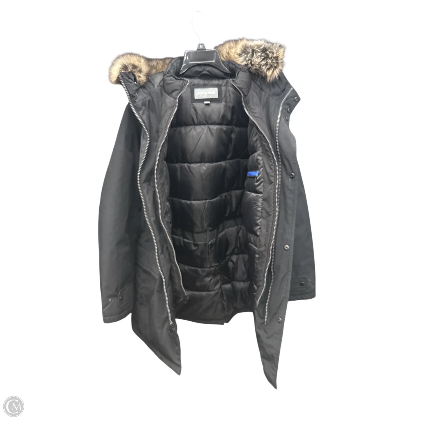 Coat Designer By Michael Kors In Black, Size: L