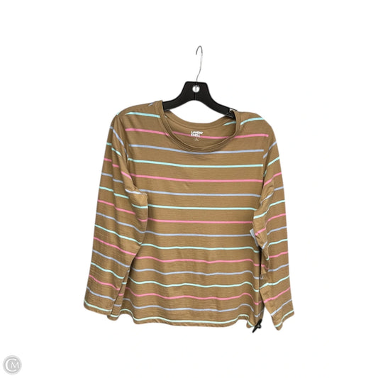 Top Long Sleeve Basic By Lands End In Brown, Size: L