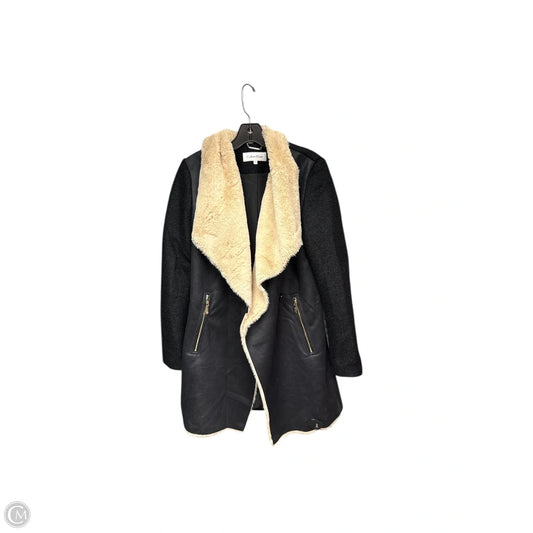 Jacket Faux Fur & Sherpa By Calvin Klein In Black & Brown, Size: S