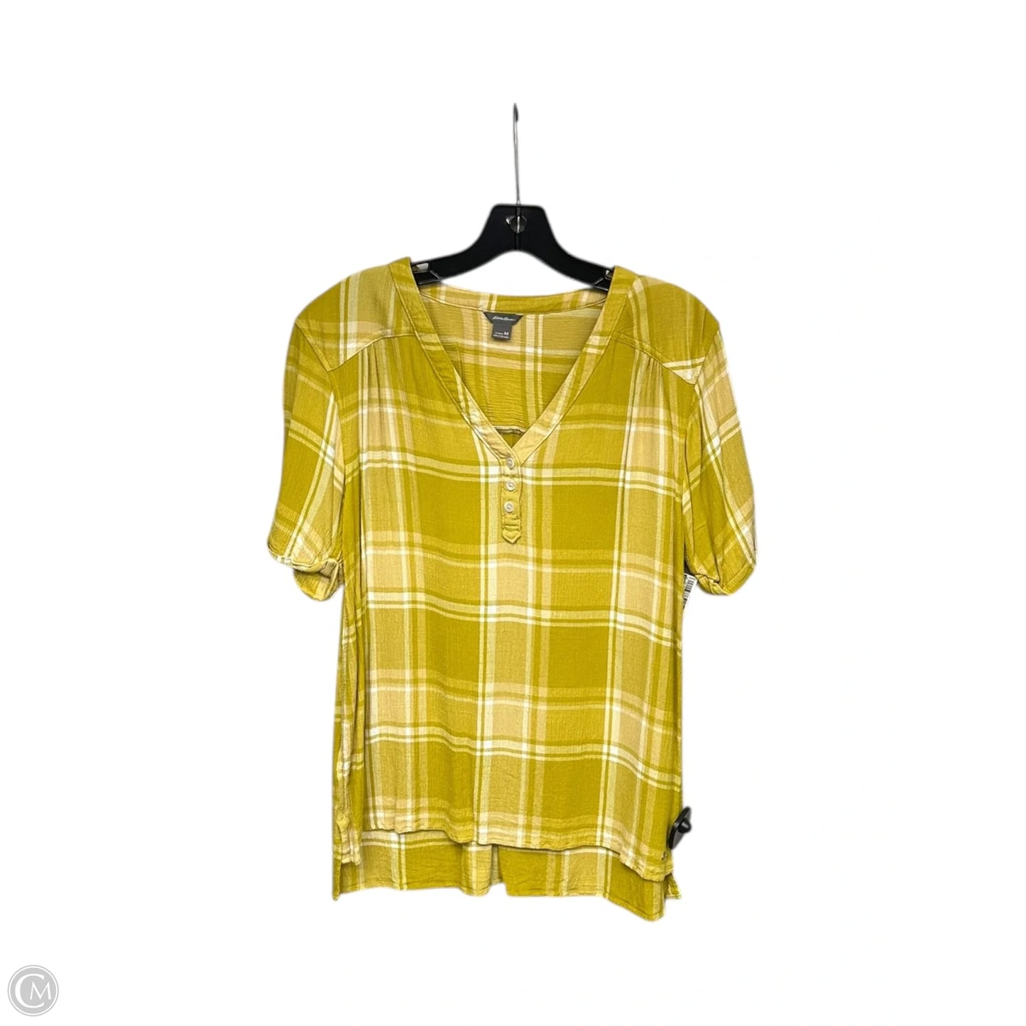 Top Short Sleeve By Eddie Bauer In Yellow, Size: M
