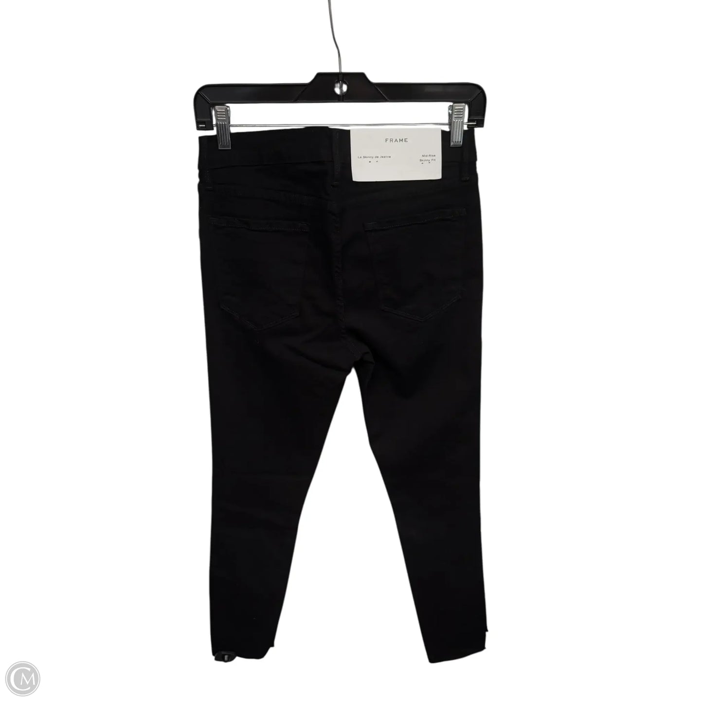 Jeans Skinny By Frame In Black Denim, Size: 8