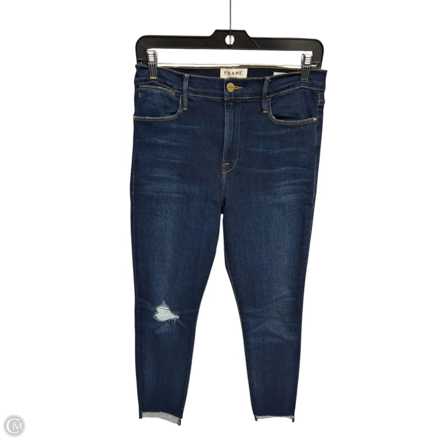 Jeans Skinny By Frame In Blue Denim, Size: 30