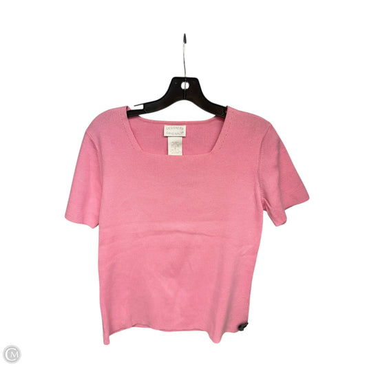 Top Short Sleeve By Designer Originals In Pink, Size: M