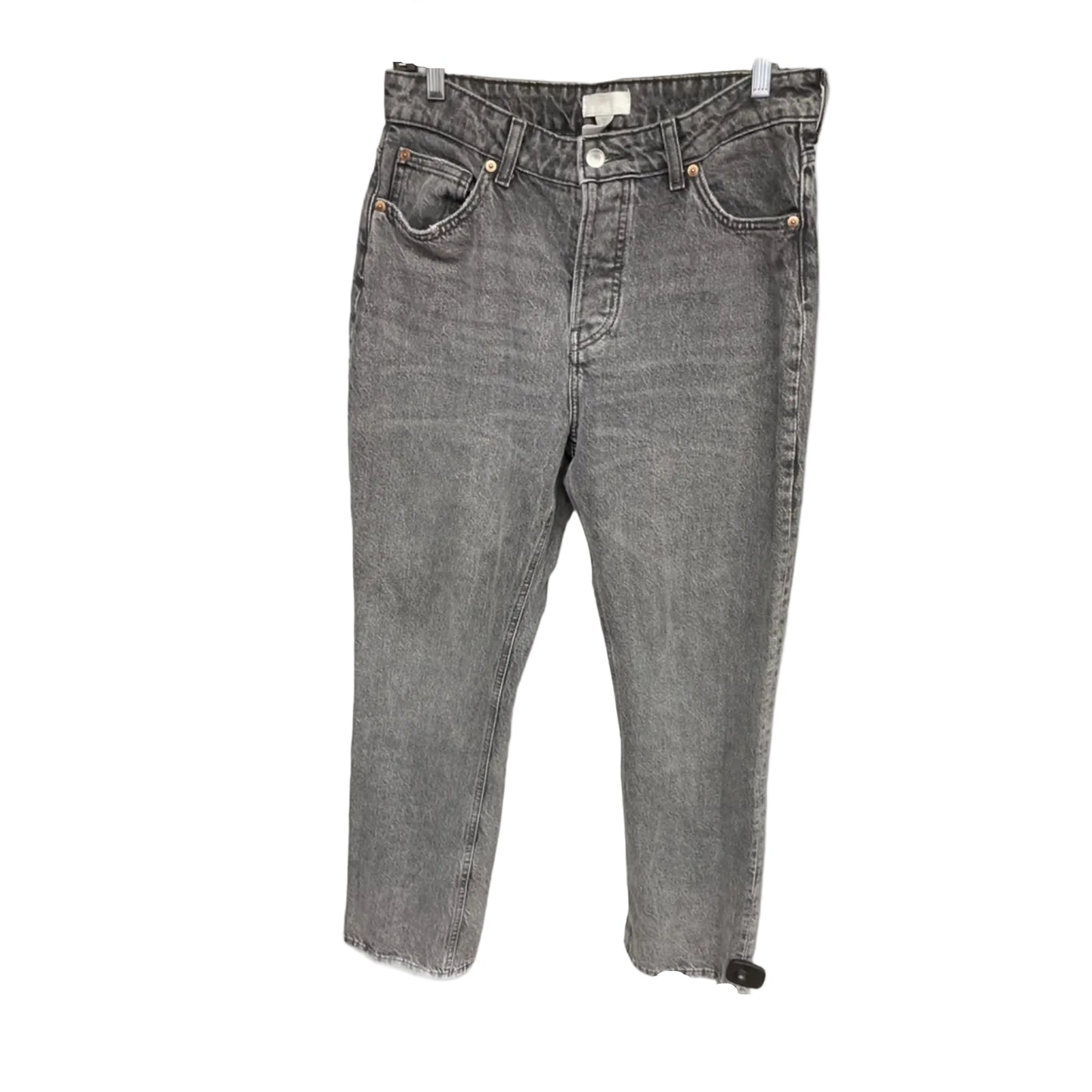 Jeans Straight By H&m In Black Denim, Size: 10