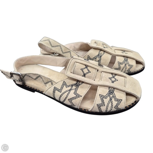 Sandals Flats By Clothes Mentor In Cream, Size: 6.5