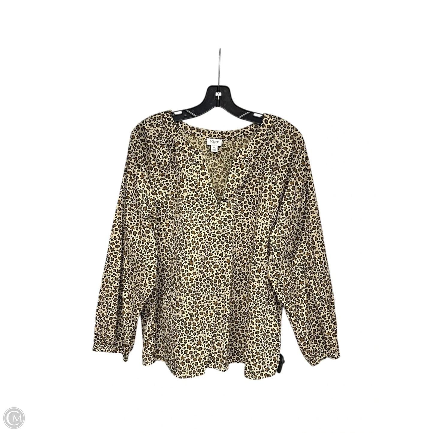Top Long Sleeve By J. Crew In Animal Print, Size: Xl