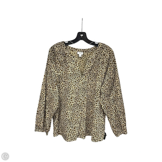 Top Long Sleeve By J. Crew In Animal Print, Size: Xl