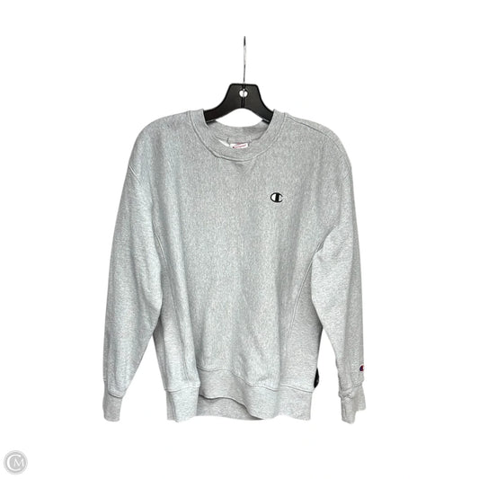 Athletic Sweatshirt Crewneck By Champion In Grey, Size: L