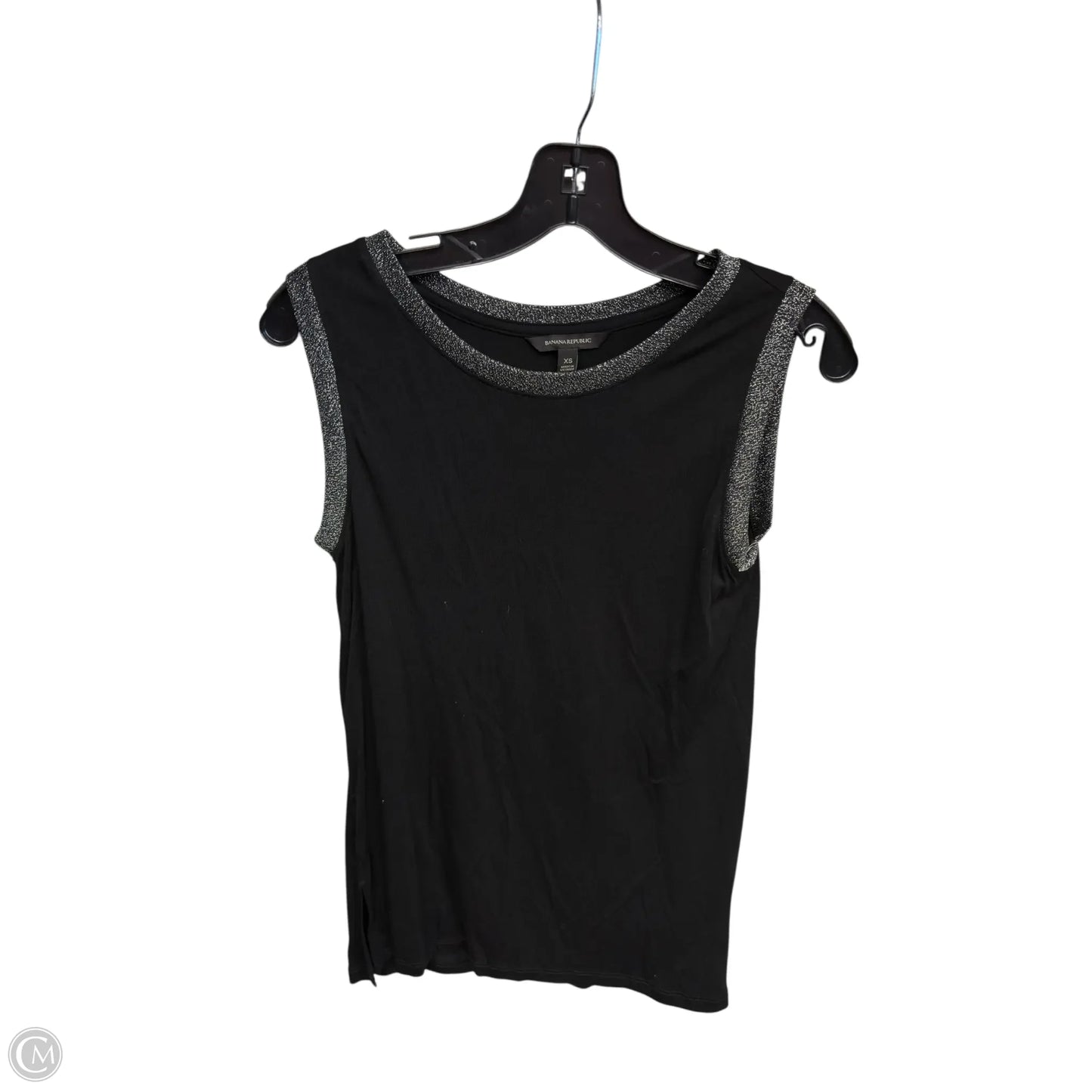 Top Sleeveless By Banana Republic In Black & Silver, Size: Xs
