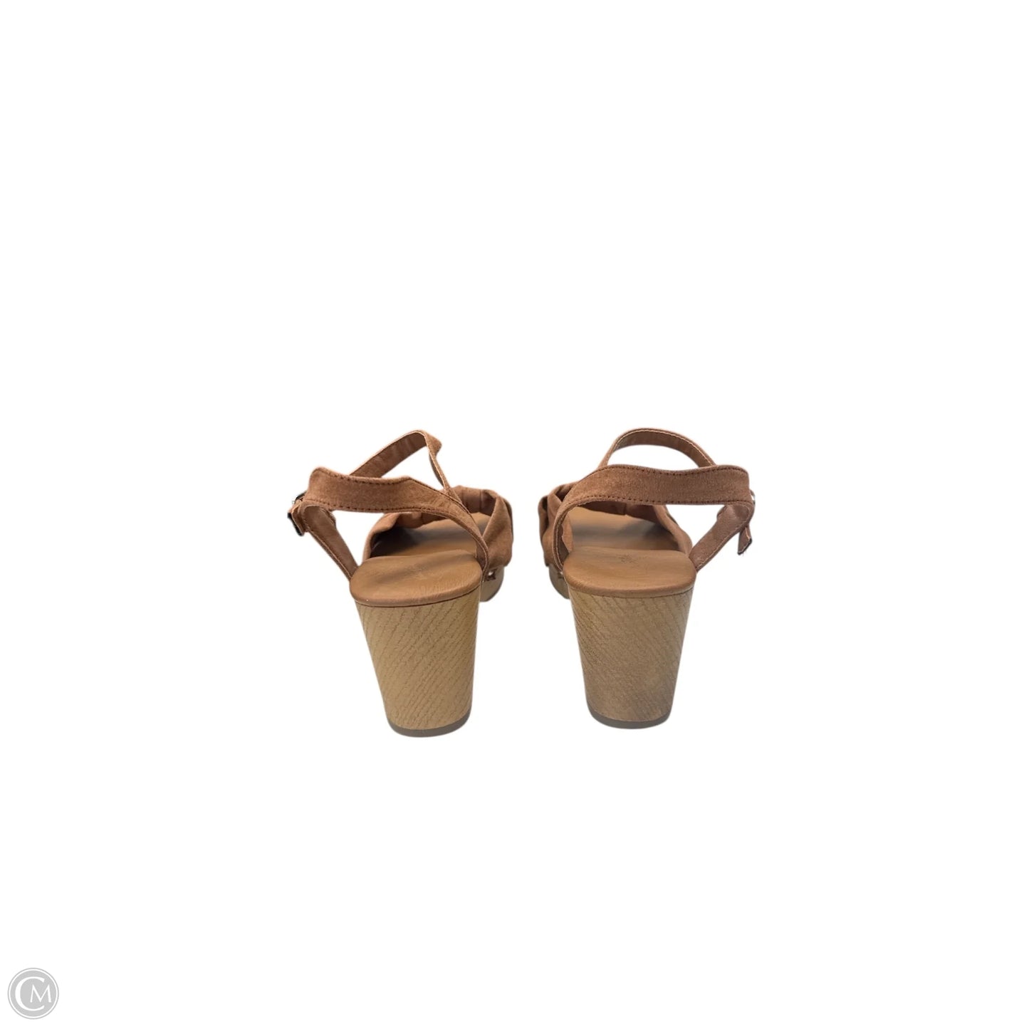 Sandals Heels Block By Universal Thread In Brown, Size: 9