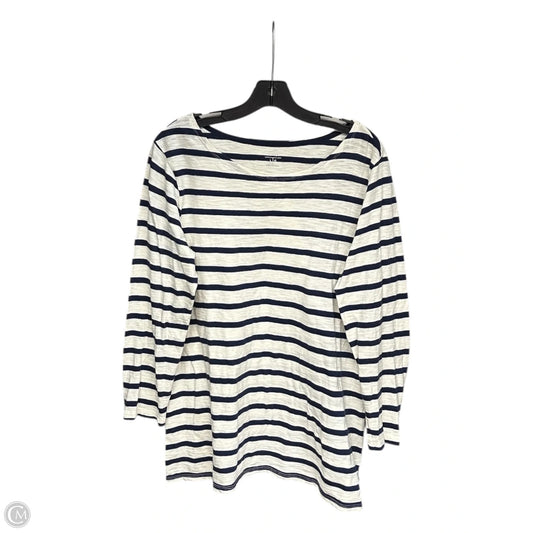 Top Long Sleeve Basic By Old Navy In Blue & White, Size: L