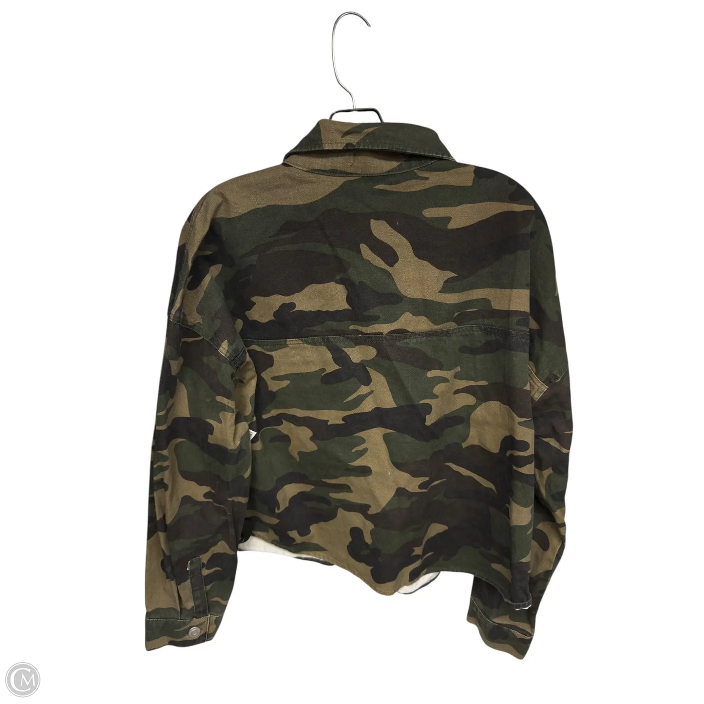 Jacket Shirt By Active Usa In Camouflage Print, Size: L