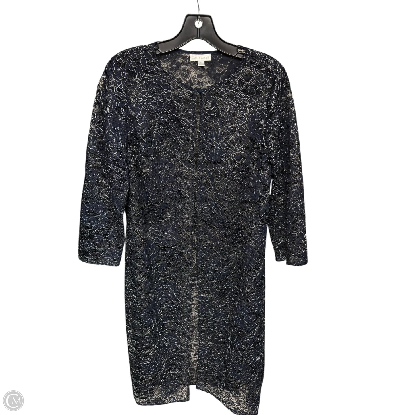 Shawl By Oleg Cassini In Navy, Size: 12